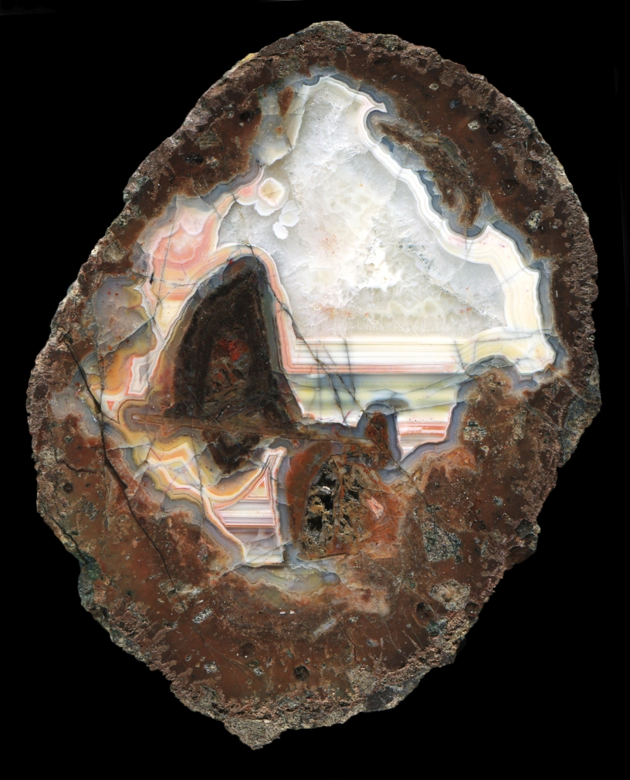 Colourful Köpfchen Thunderegg with Waterlines
