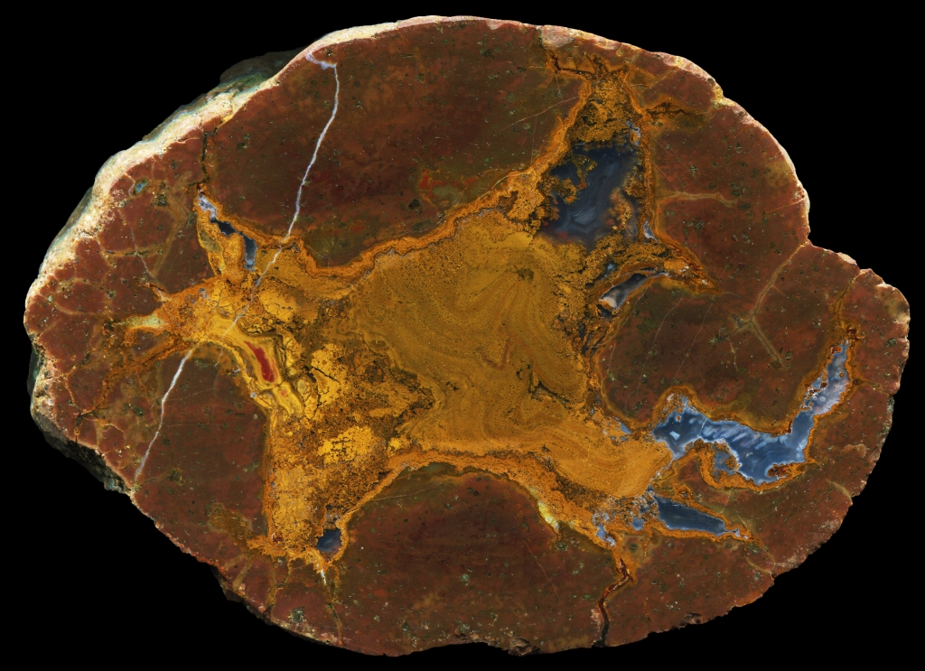 Large Red Hill Thunderegg with Golden Moss