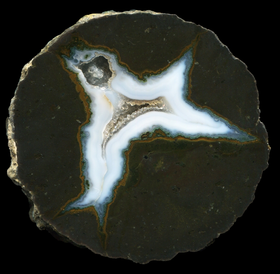 Blue Bed Thunderegg with Blazing White Agate