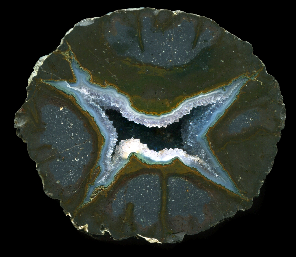 Large Blue Bed Thunderegg with Light Amethyst